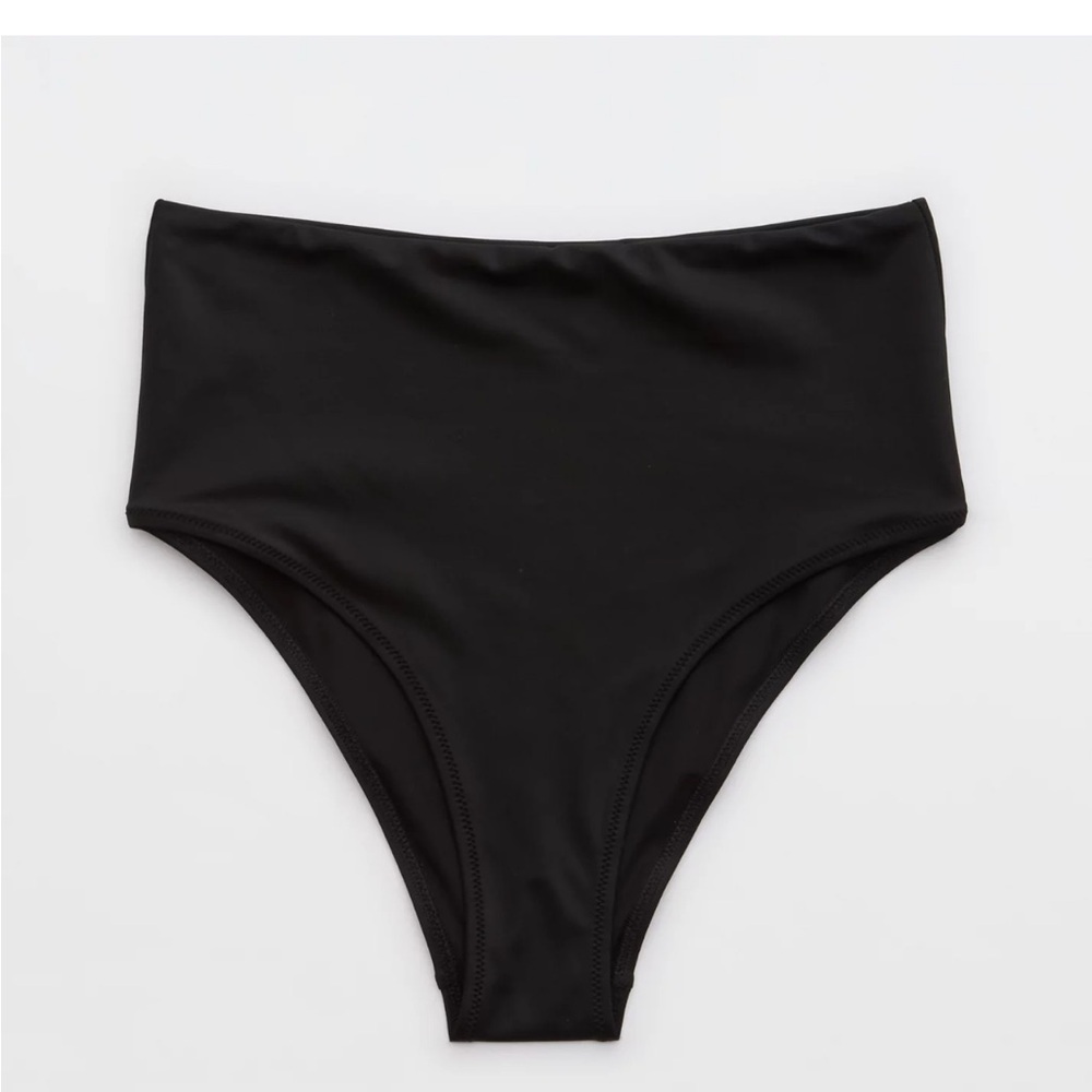 Aerie The Cheeks high waisted bikini bottoms. Black. Medium. NWT.